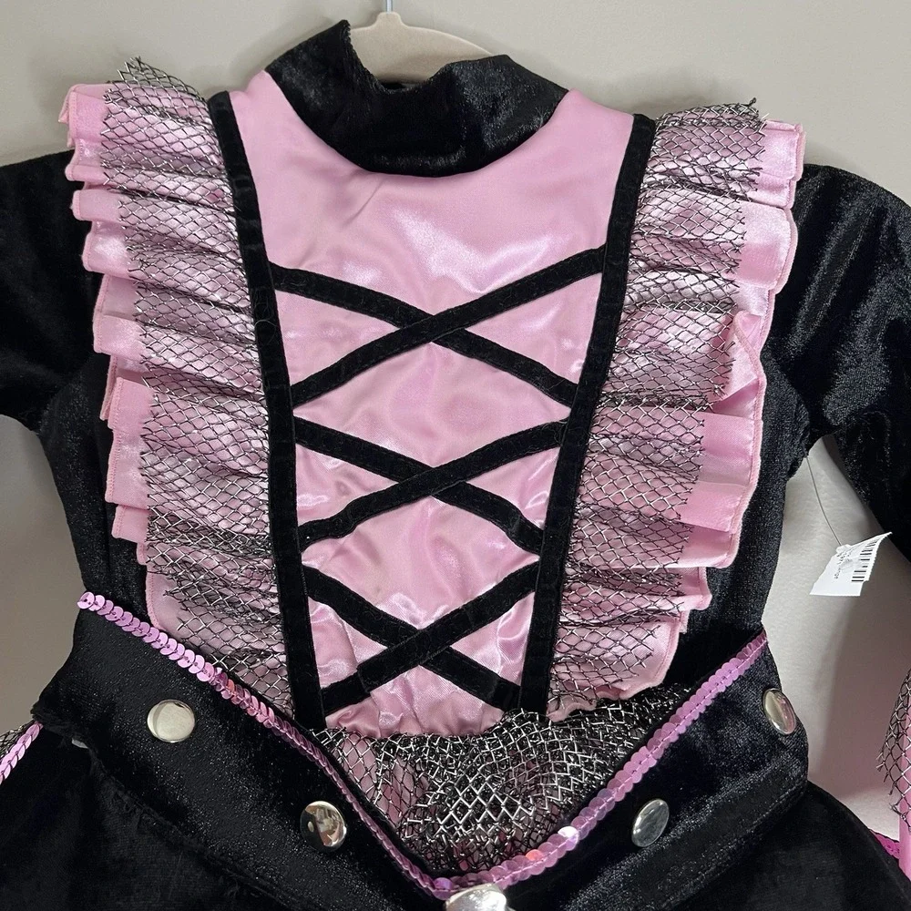 Vintage Rubies Girls Pink Black Princess Witch Costume Dress Up Cloths Hoop - Picture 5 of 13